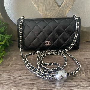 🖤⛓Chanel Matelasse Quilted Wallet Chain Adjustable Crossbody